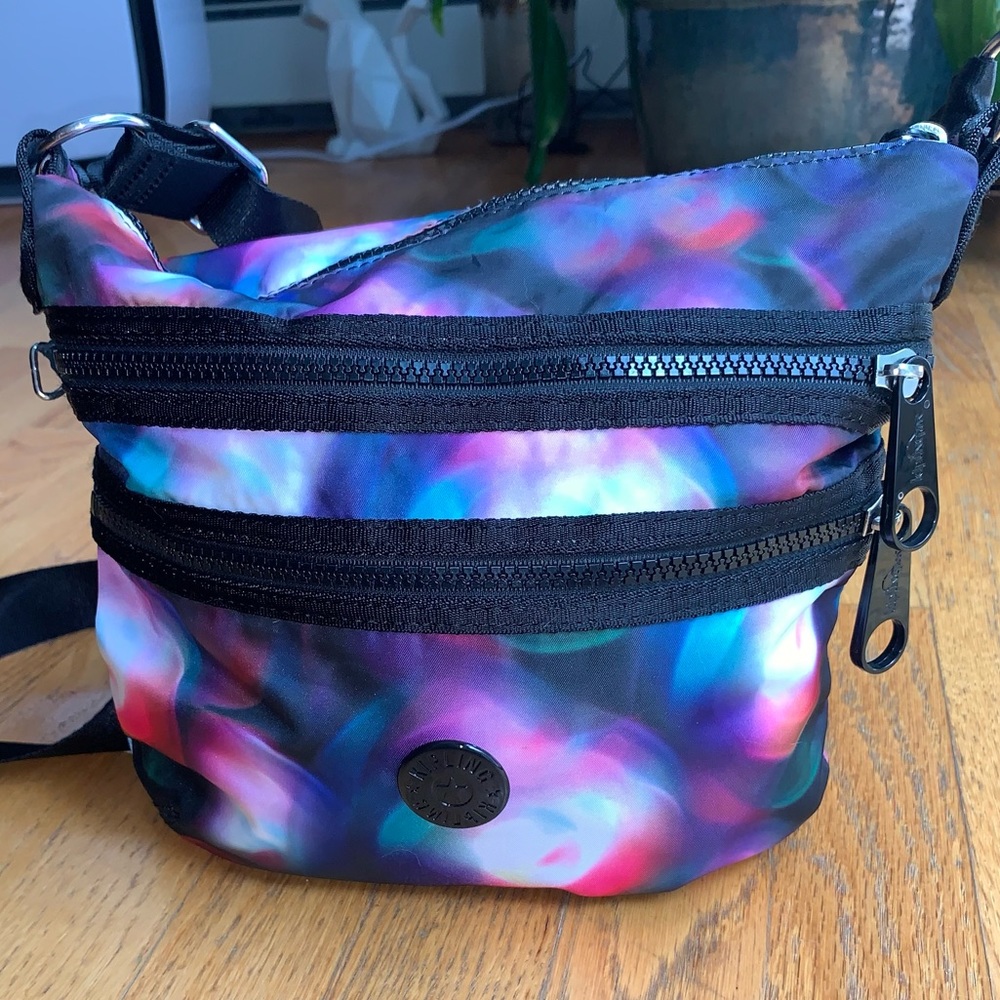 Rare retro Kipling discoball rainbow hobo bag